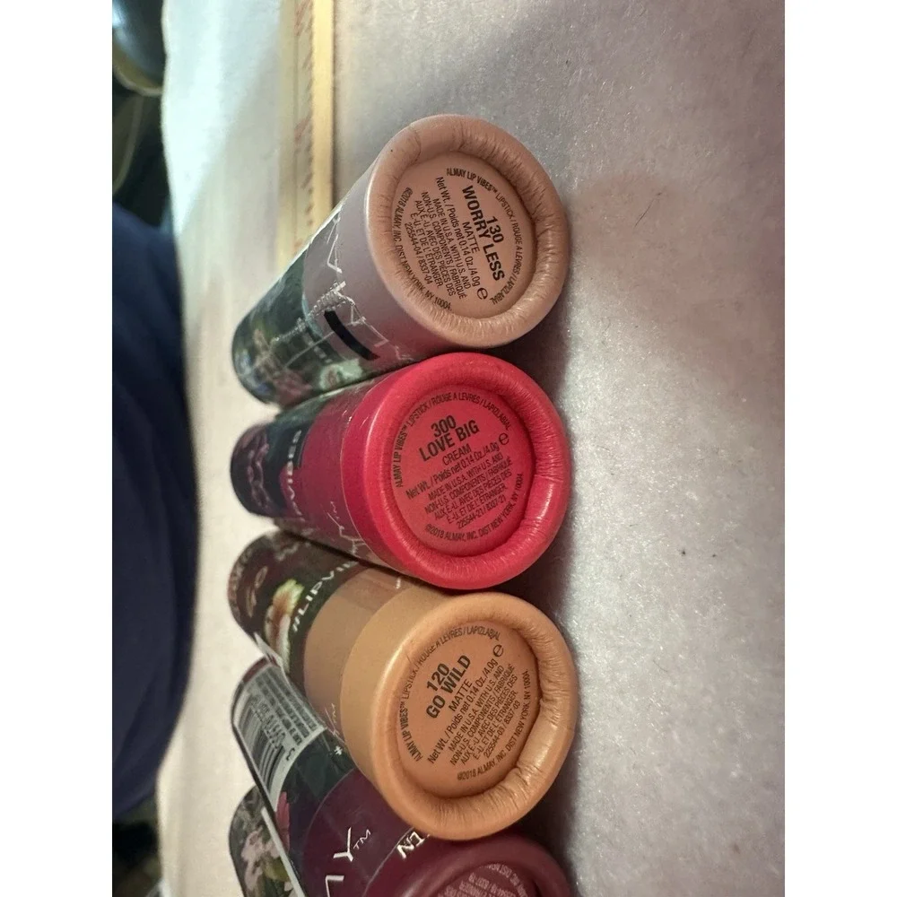 (7) Almay Lip Vibe Lipstick 0.14 oz Each Sealed Unique Colors No Repeats